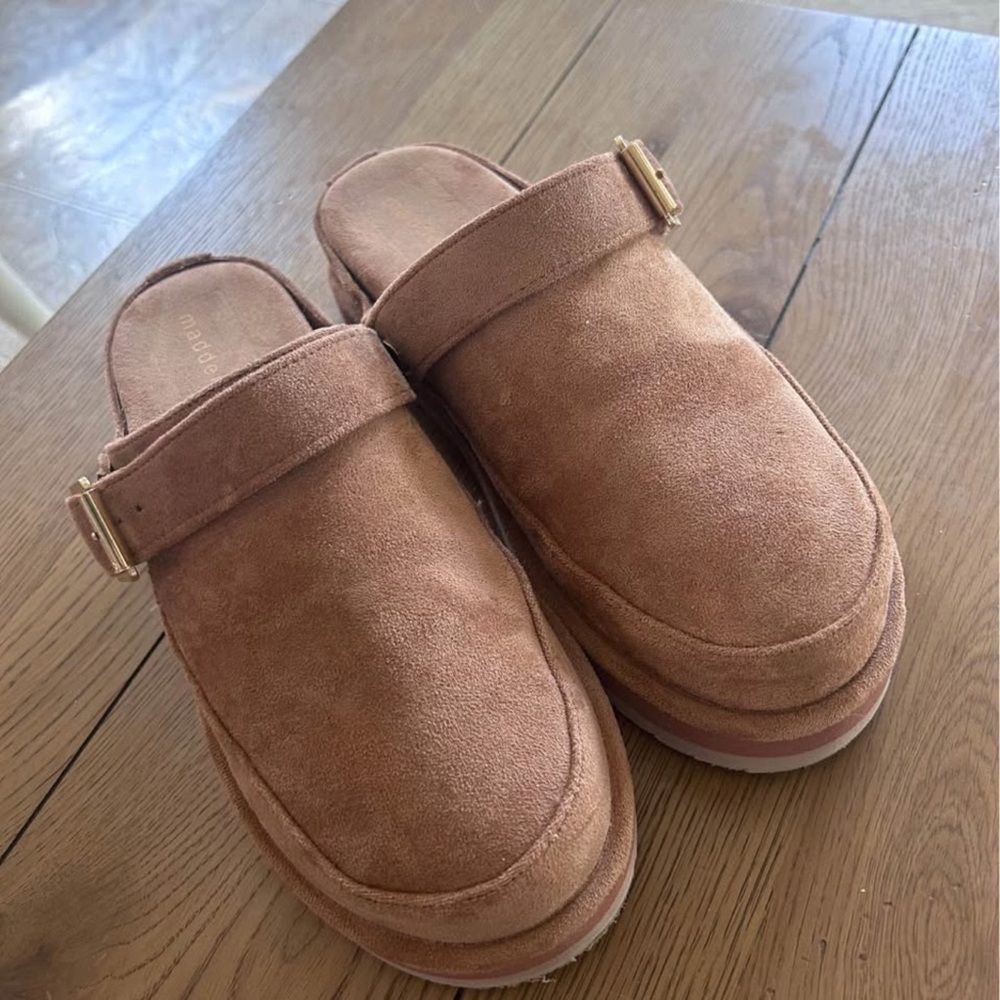 Madden Girl Brown Suede Mules